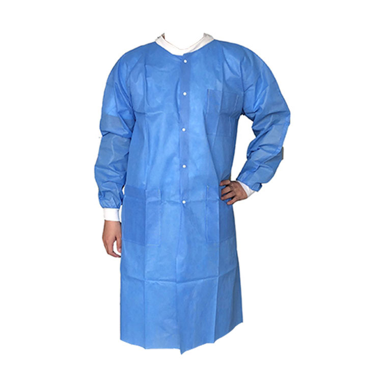 Còta Lab Blue Blue Resistant Pp agus Pe Nonwoven Acid Resistant Medical Lab